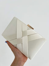 Cream satin clutch