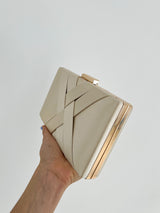 Gold satin clutch