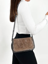 Brown leather midi bag