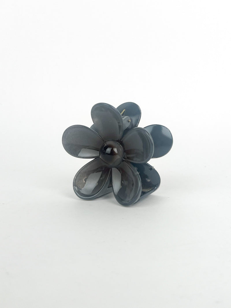 Clip fleur gris