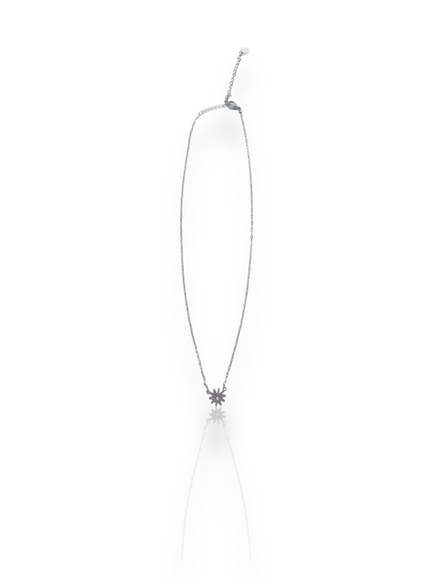 Collier soleil brillant plaqué argent fin