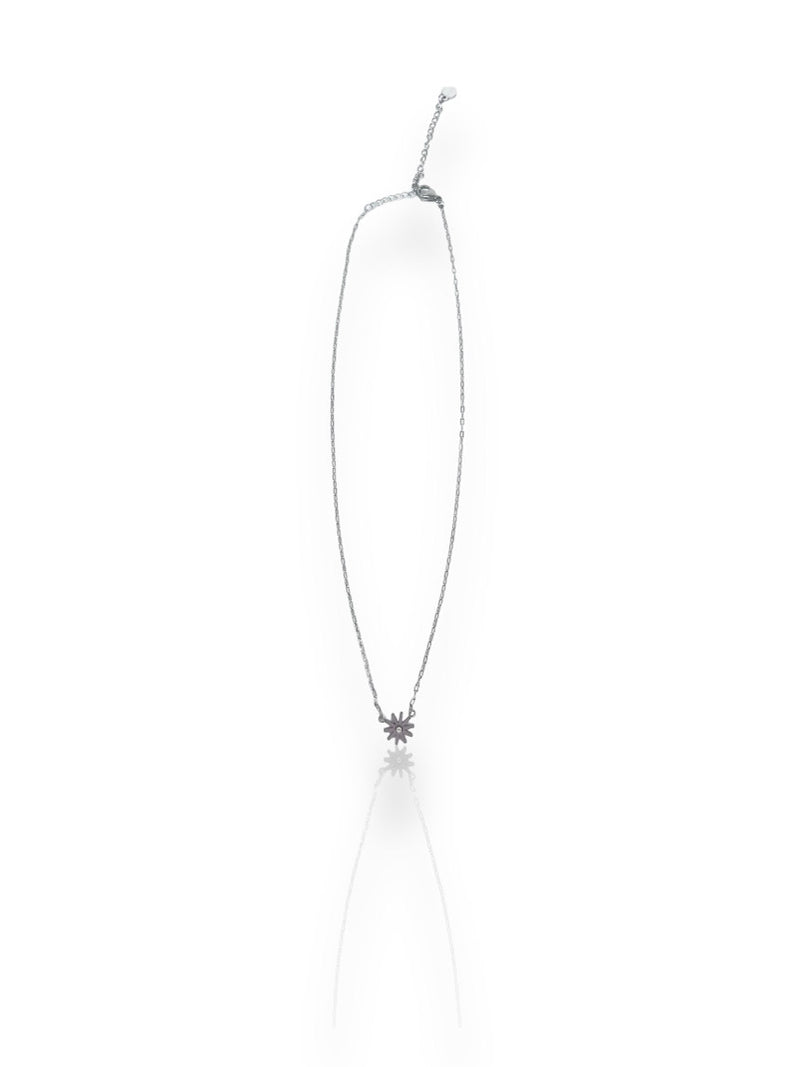 Collier soleil brillant plaqué argent fin