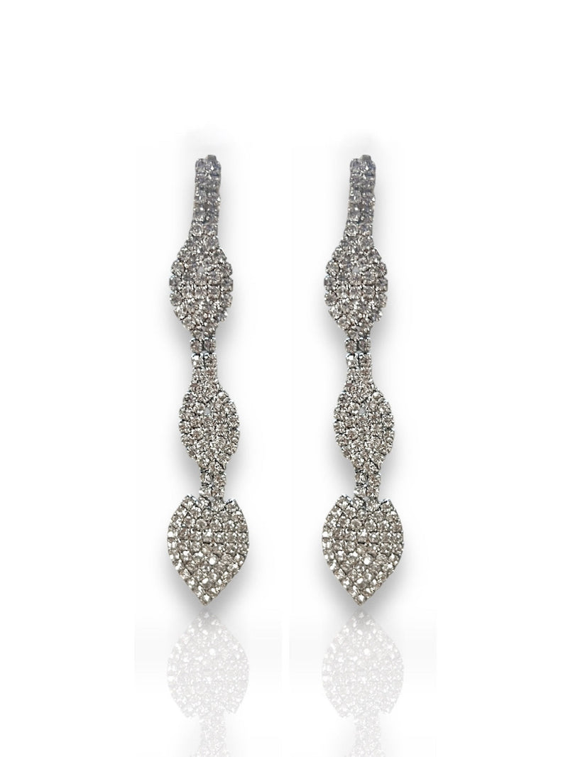 Boucles d'oreilles ovales argentées et pailletées