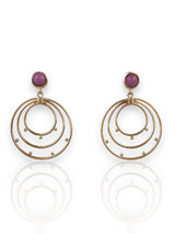 Boucles d'oreilles anneau lilas