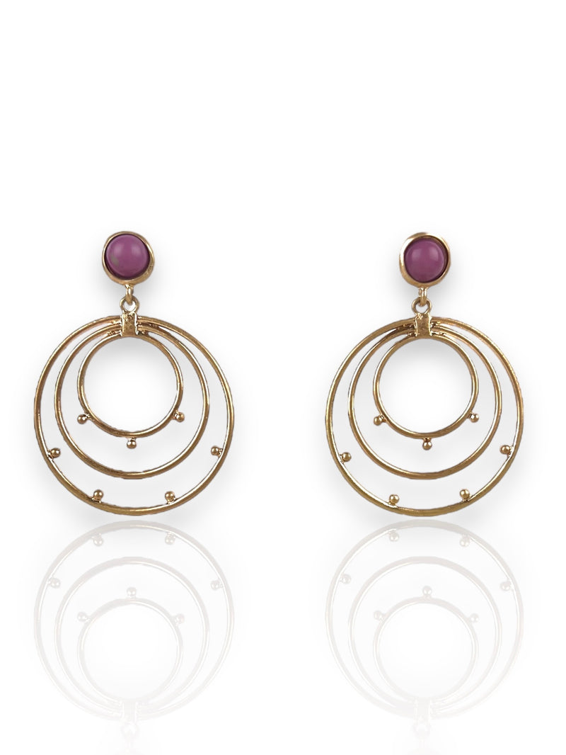 Boucles d'oreilles anneau lilas