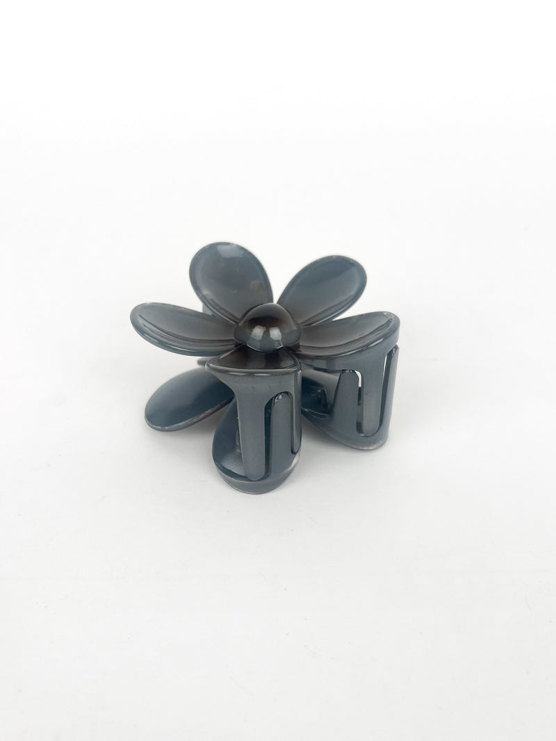 Clip fleur gris