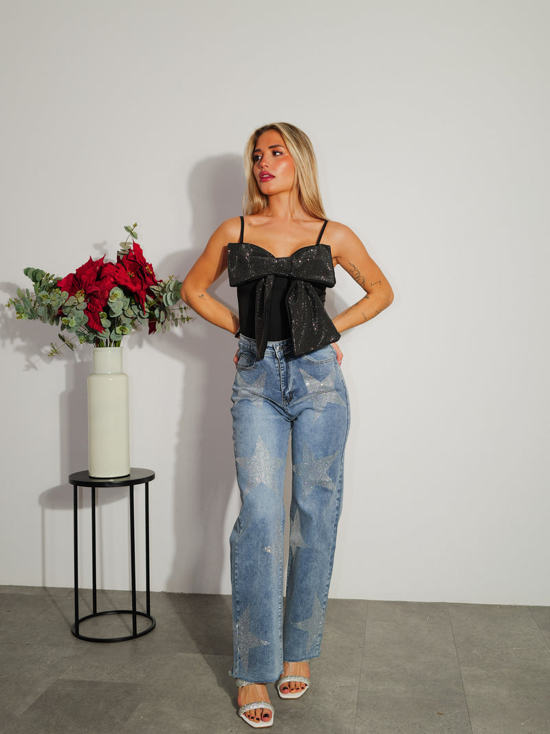 Pantalon en jean étoiles