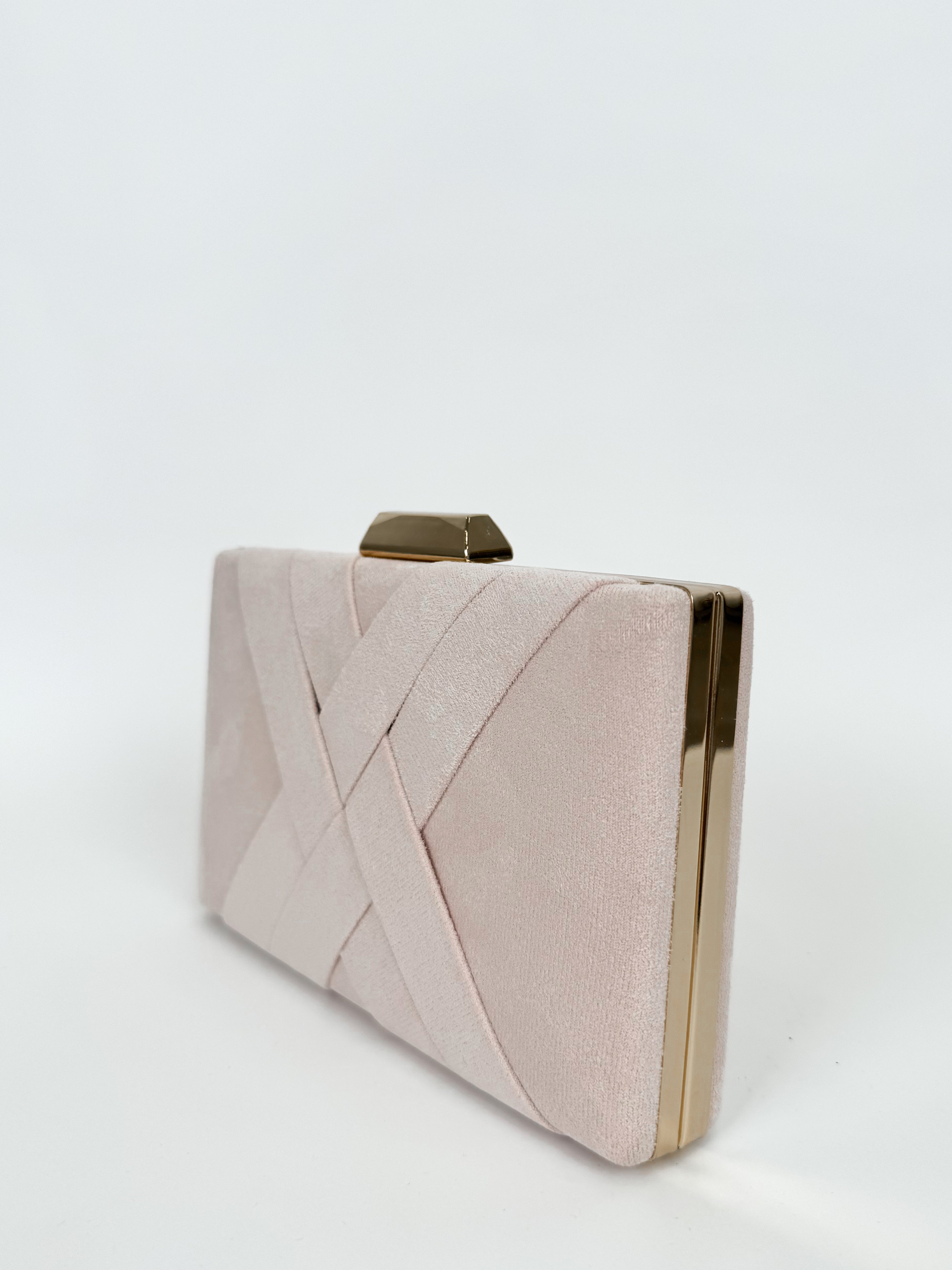 Pochette tressée rose