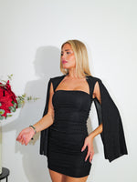 Vestido lurex capa negro