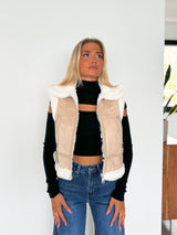 Gilet beige double face