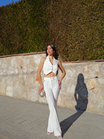 Ensemble long blanc à boutons