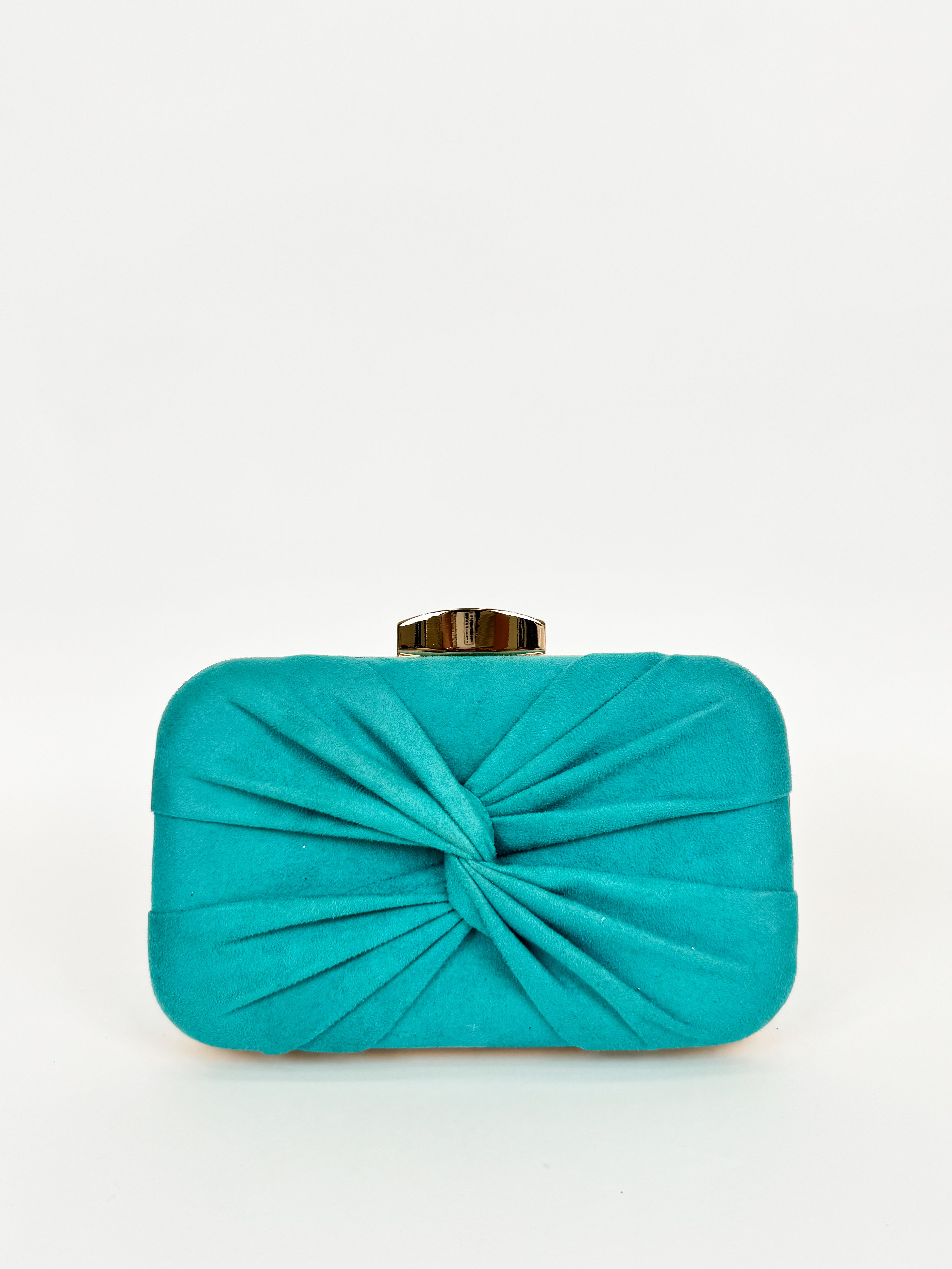 Pochette à nœuds croisés turquoise