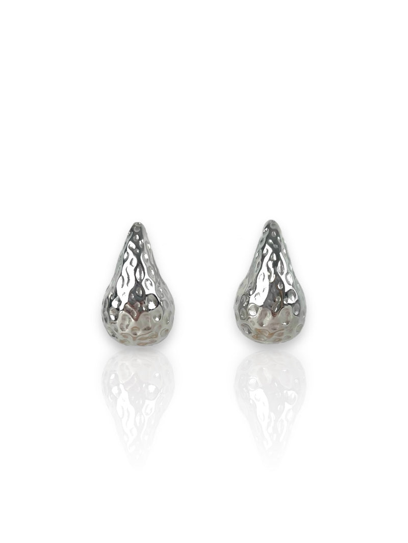 Boucles d'oreilles gouttes de fraises plaquées argent