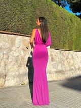 Robe en cascade asym amarena