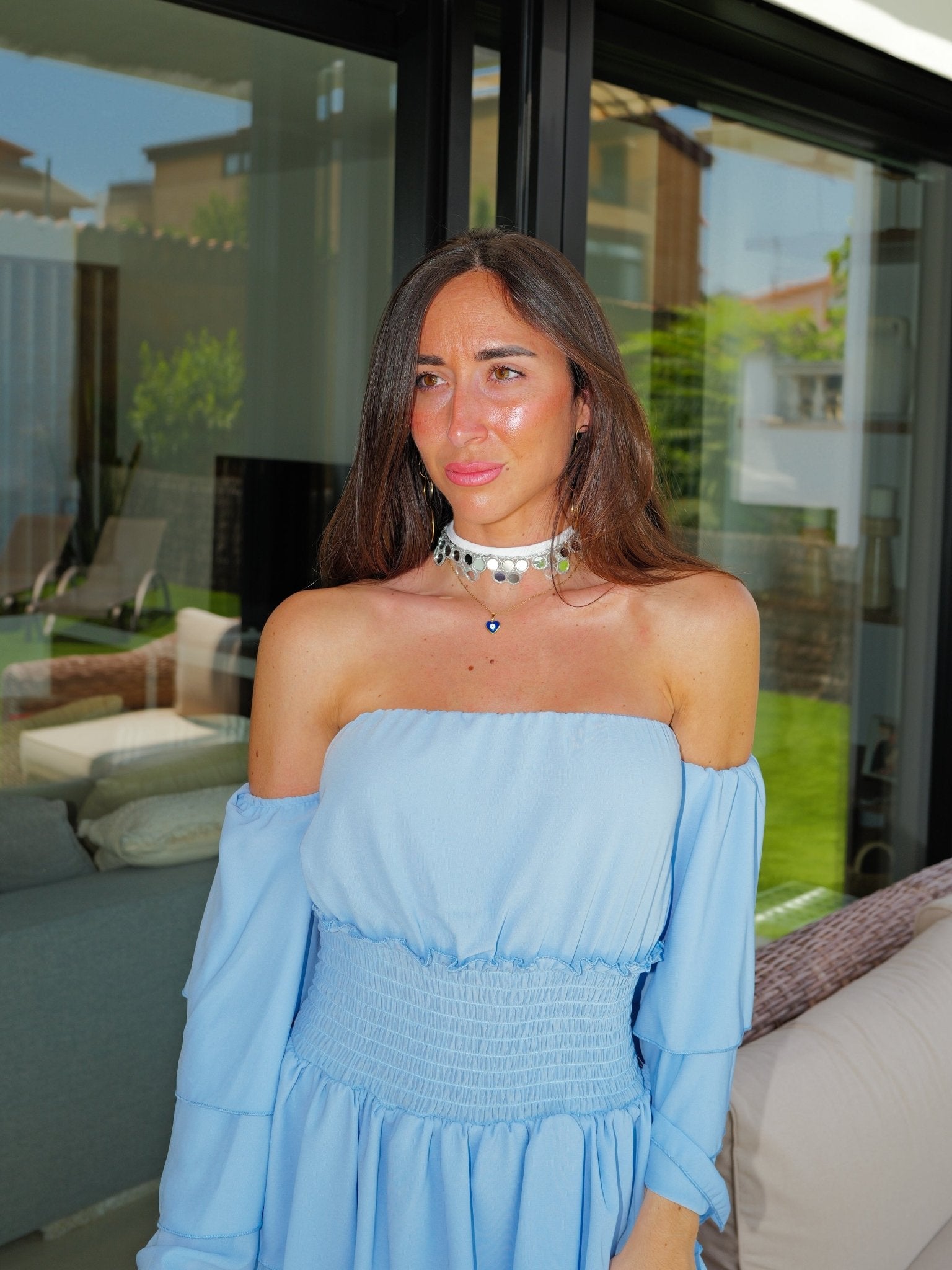 Collier ras-du-cou miroir argenté - SORELLAS