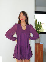 Mini robe fluide imprimée lilas