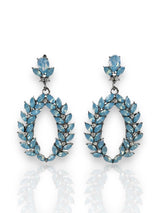 Boucles d'oreilles anneau en pierre bleue