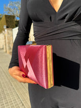 Pochette en satin blush