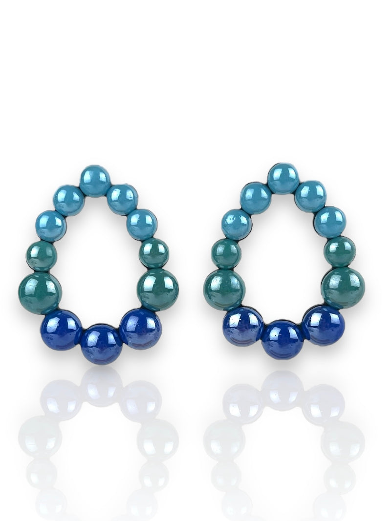 Boucles d'oreilles ovales bleues