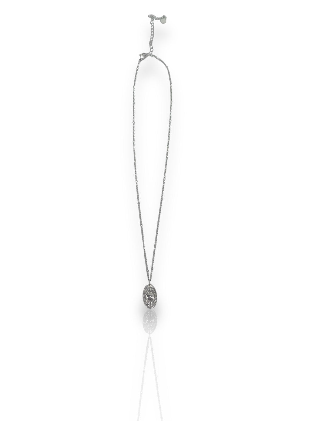 Collier médaille d'oeil en argent fin