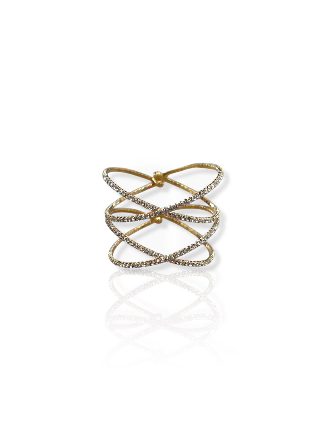 Bracelet croisé brillant doré