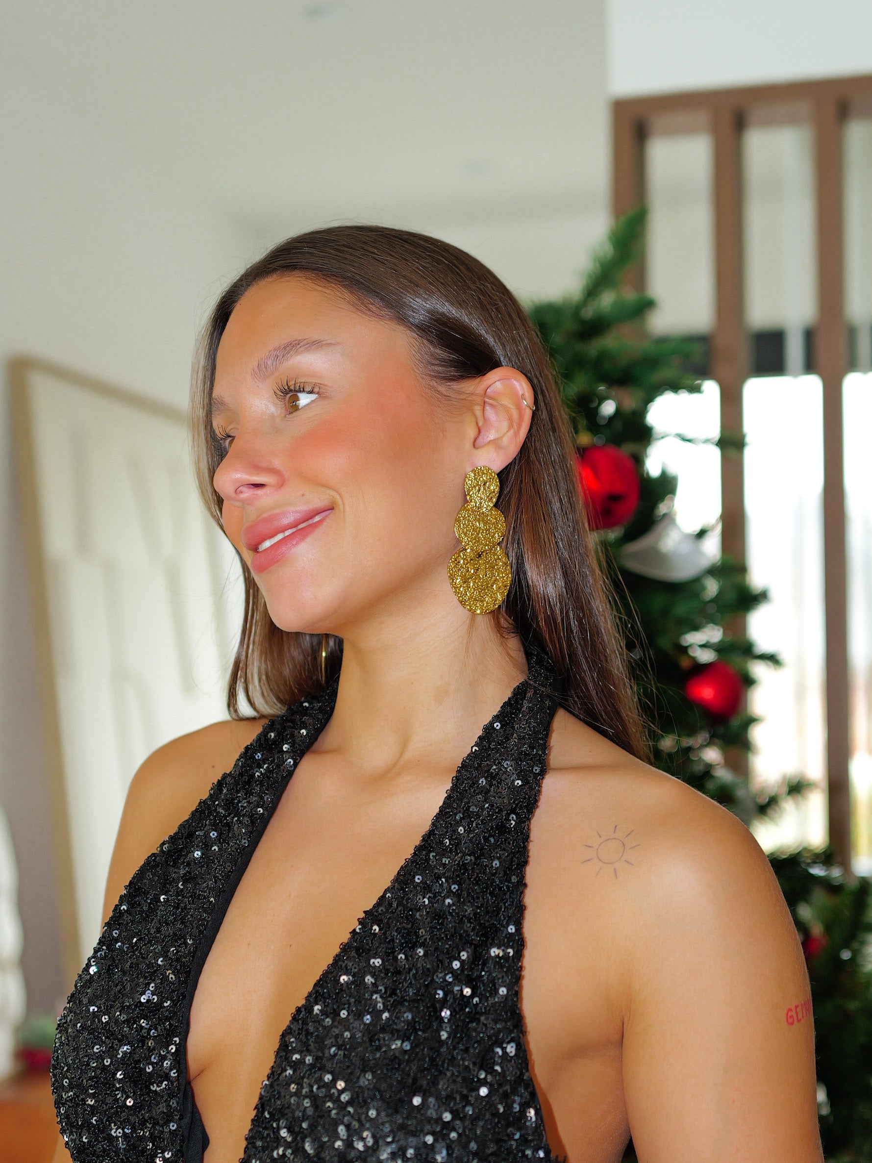 BOUCLES D'OREILLES ciselées dorées