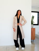 Trench-coat midi beige