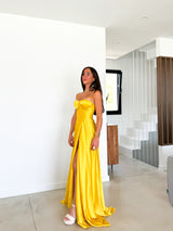 Robe corset mot jaune