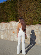 Ensemble long blanc à boutons