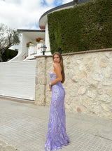 Robe corset lilas strass