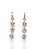 Boucles d'oreilles marguerite lilas