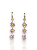 Boucles d'oreilles marguerite lilas