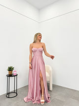 Robe corset mot rose