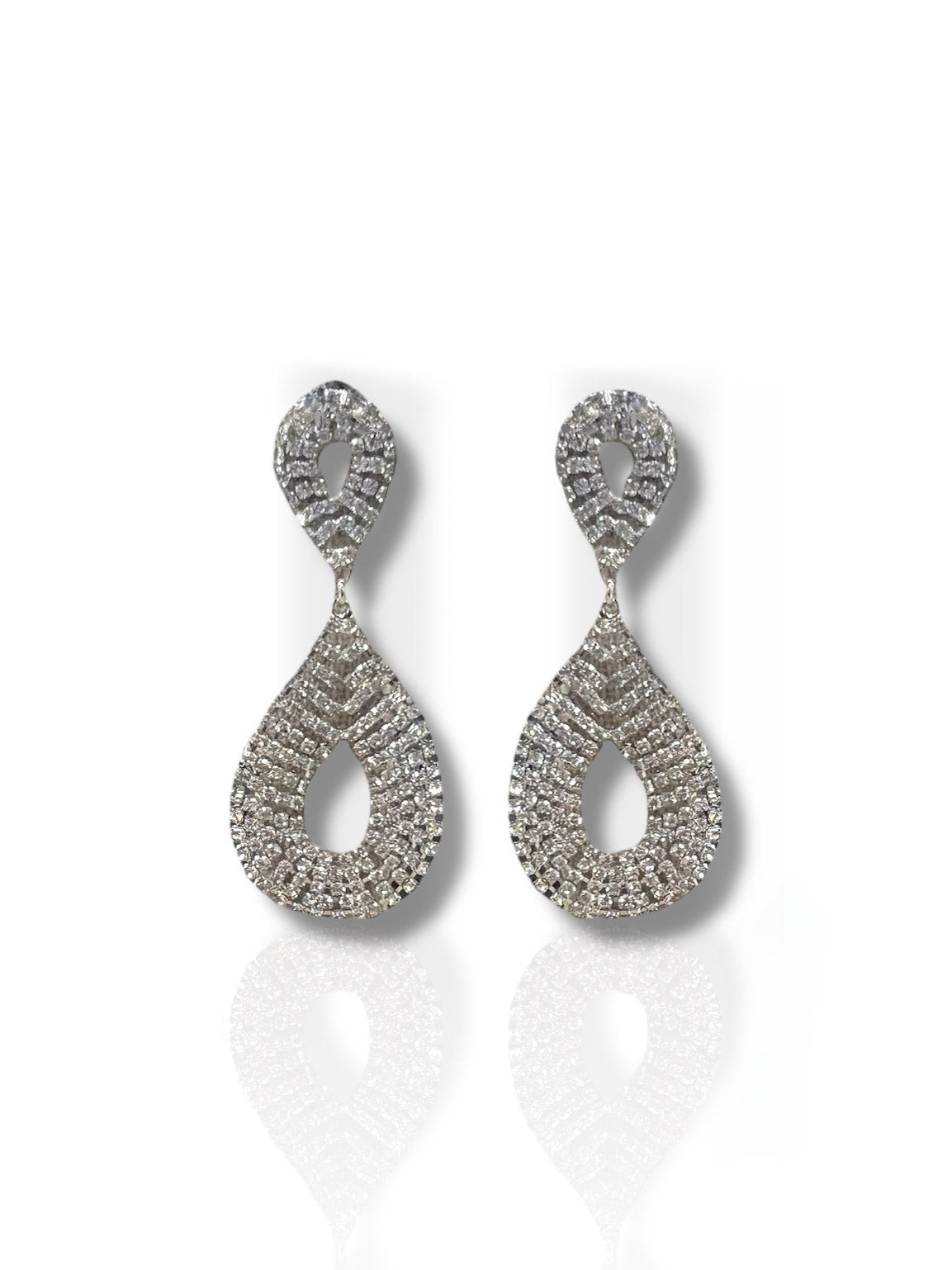 Boucles d'oreilles en forme de larme plaquées argent