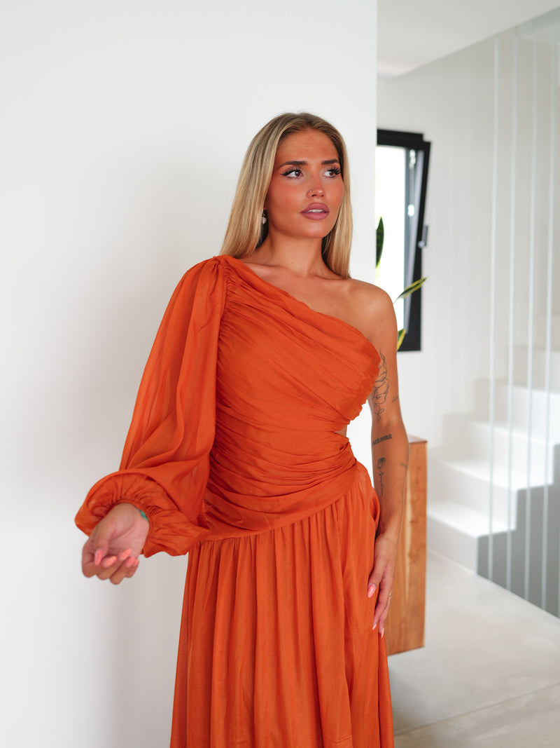 Robe tulle manche asymétrique caldeira