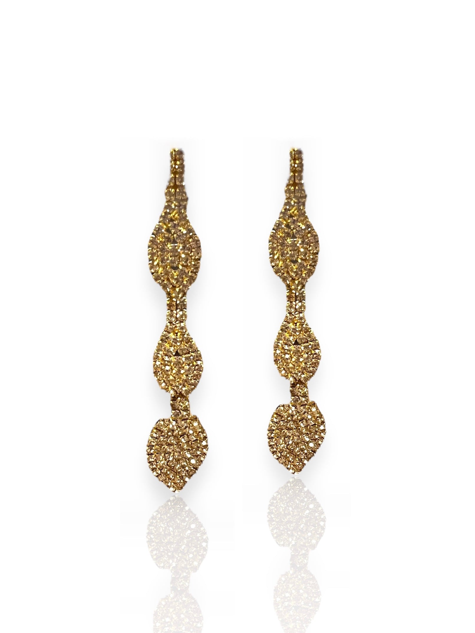 Boucles d'oreilles ovales à paillettes d'or