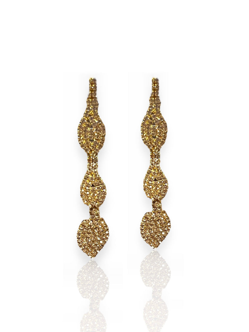 Boucles d'oreilles ovales à paillettes d'or