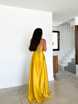 Robe corset mot jaune