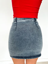 Mini jupe crayon en denim