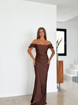 Robe sans manches marron