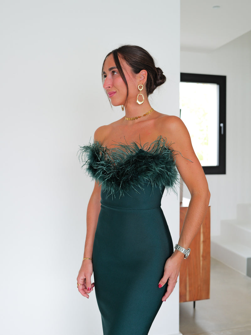 Robe en plumes de bouteille