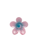 Clip fleur rose turquoise