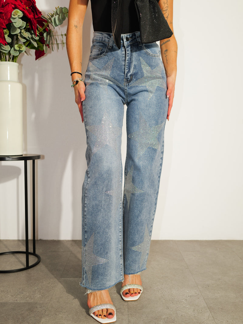 Pantalon en jean étoiles