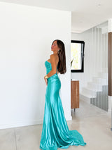 Robe bustier turquoise