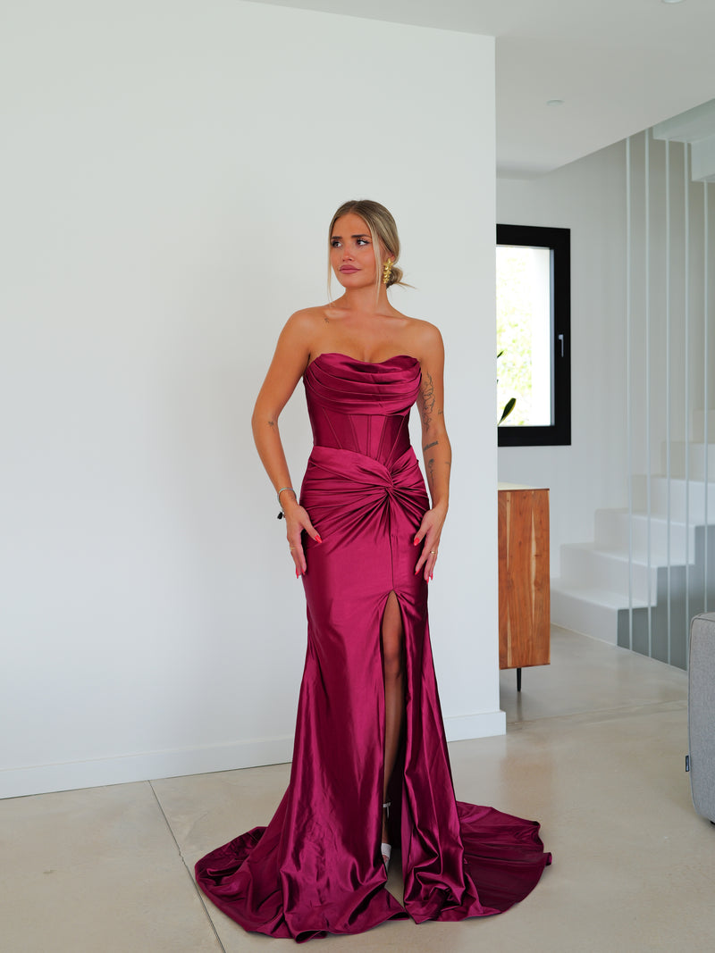 Robe corset avec bandes de nœuds de cerises