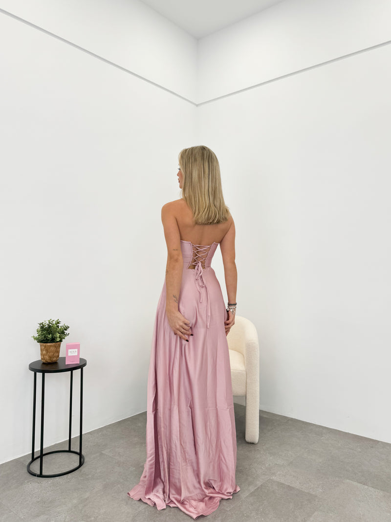 Robe corset mot rose