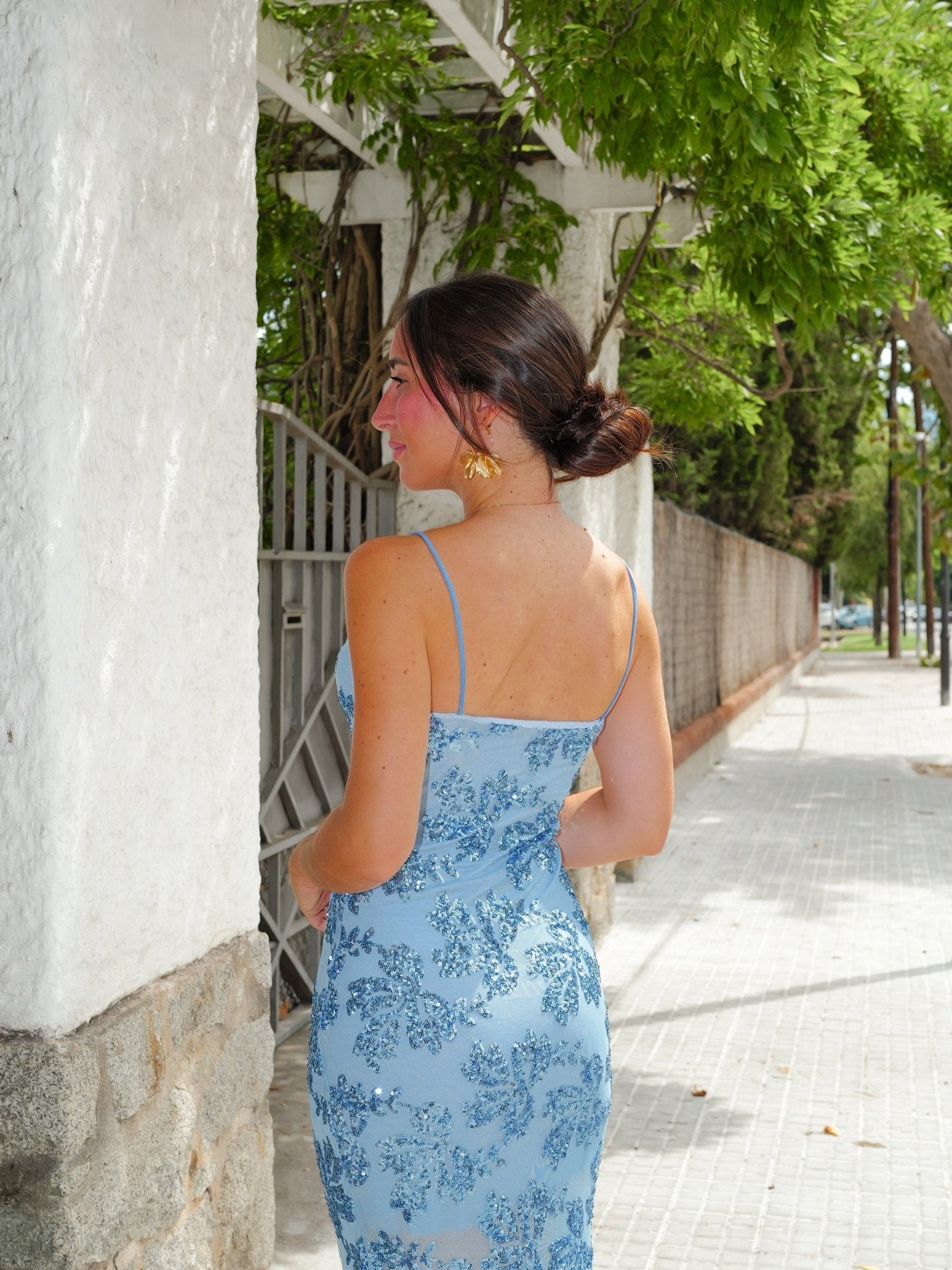 Robe à bretelles avec détails en tulle bleu ciel - Sorellas The Brand Barcelona S.L