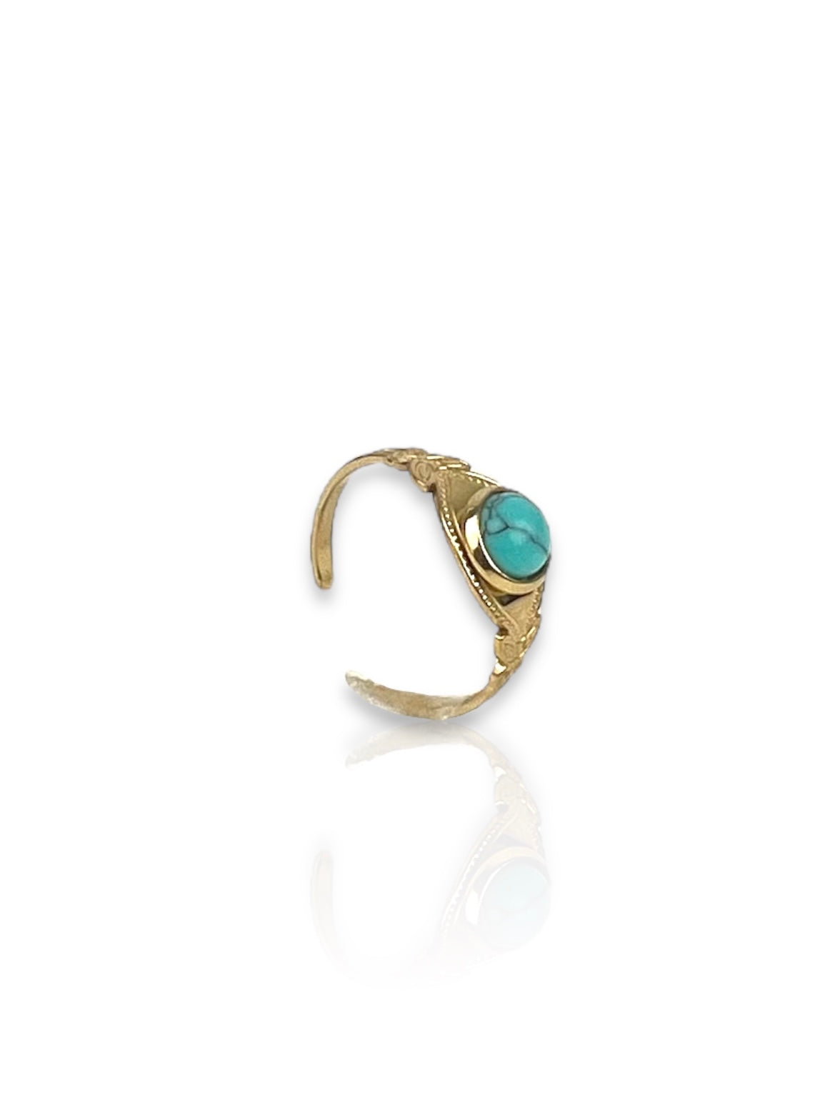 Bague en turquoise dorée