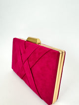 Pochette tressée fuchsia