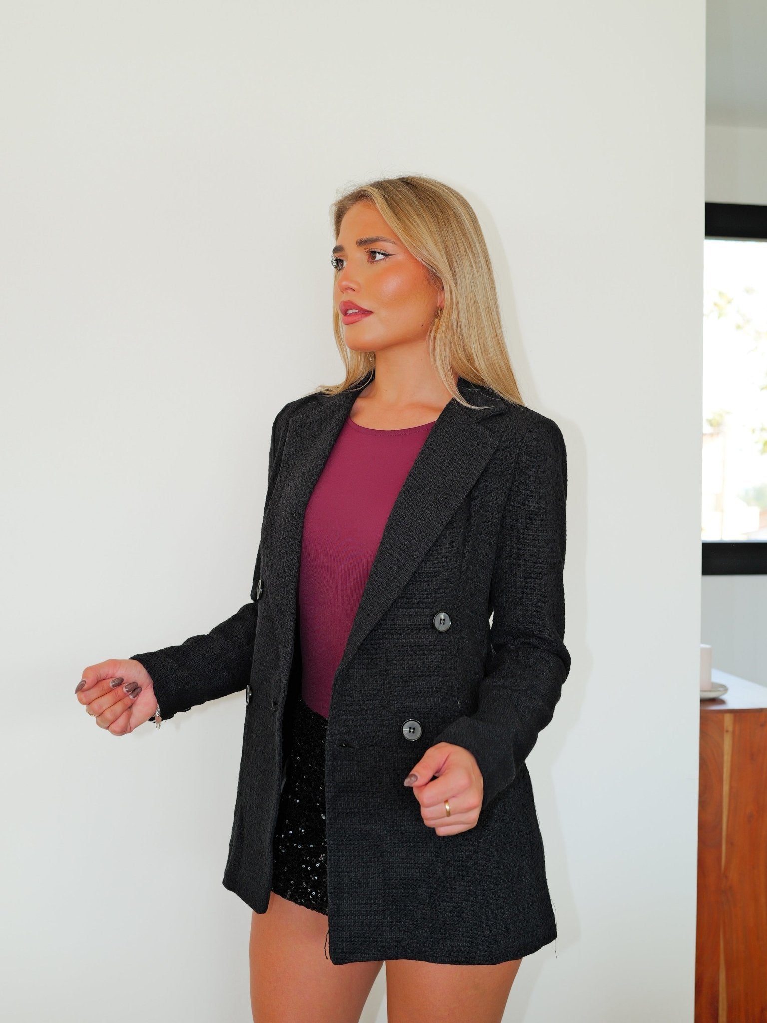 Blazer croisé en tweed noir - Sorellas The Brand Barcelona S.L